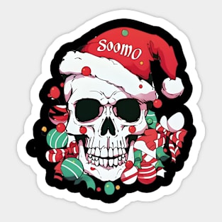 Christmas Celebration with a Skull Twist Sticker